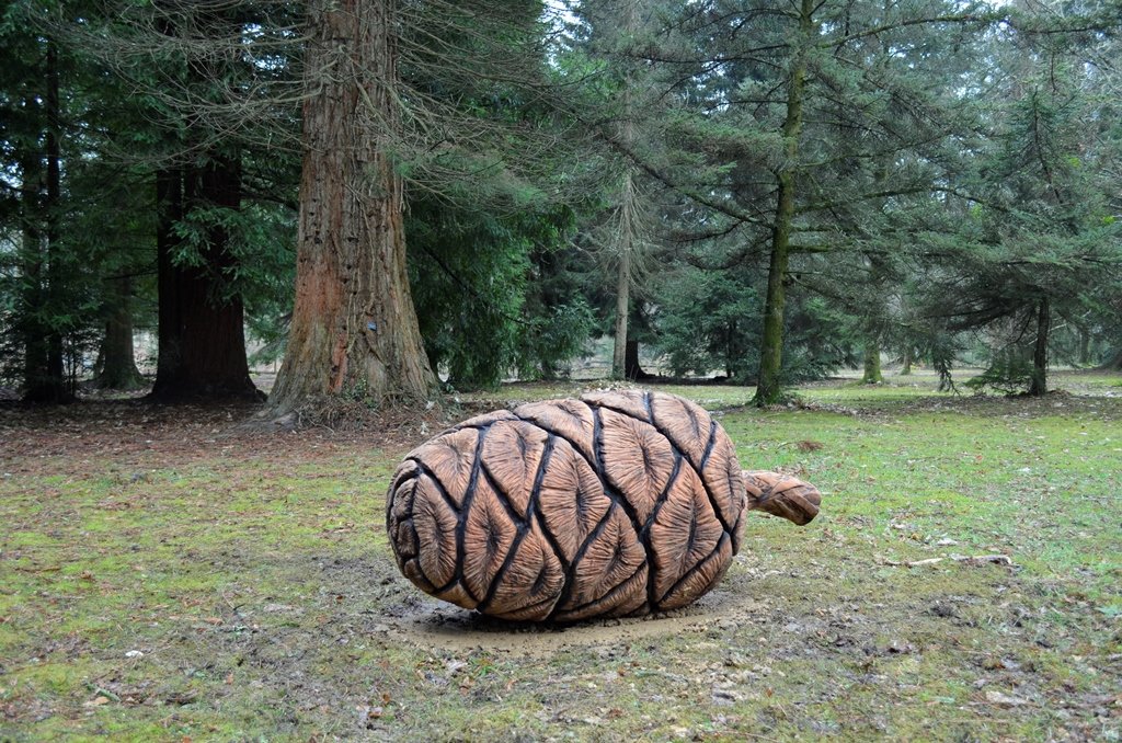 Pine cone sculpture at Blackwater by Richard Austin