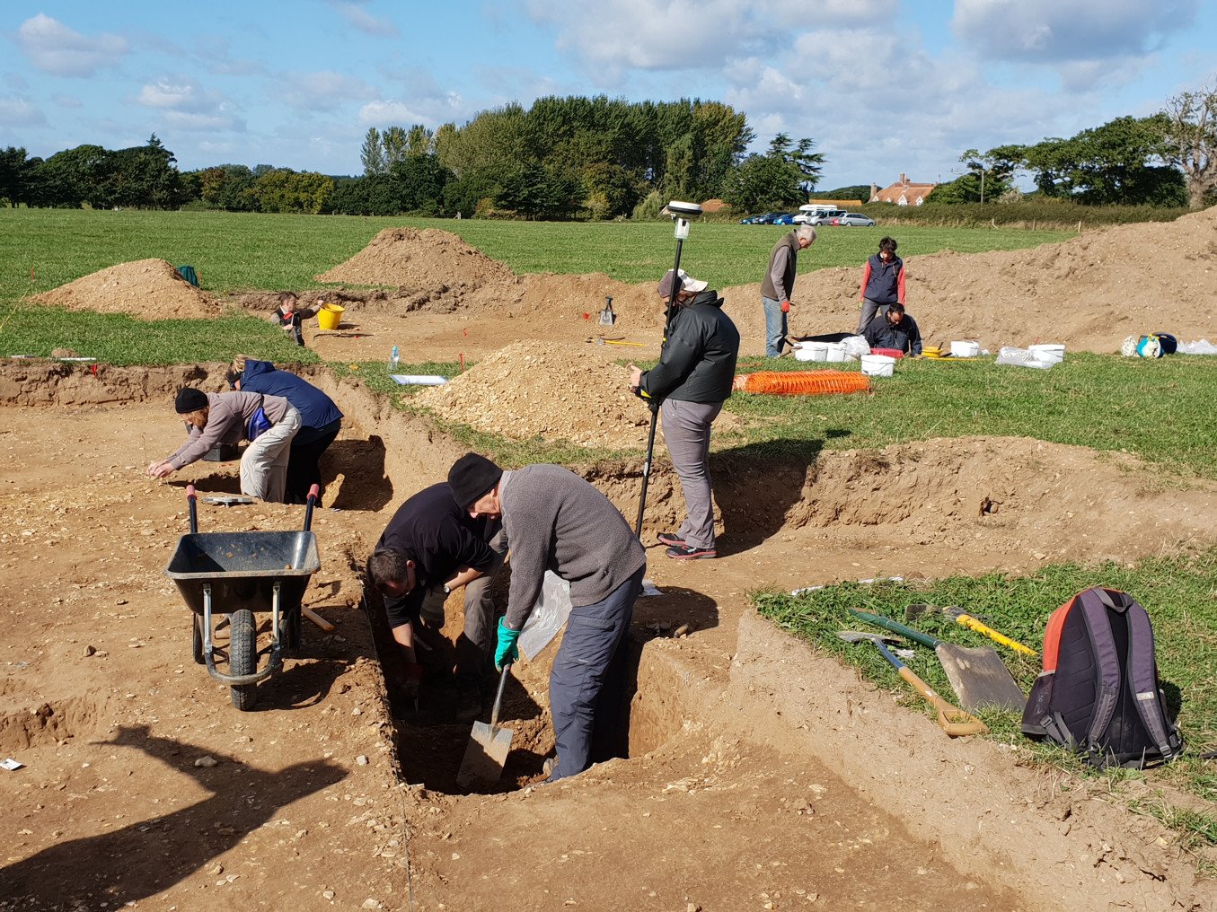 People work on an archaeological site