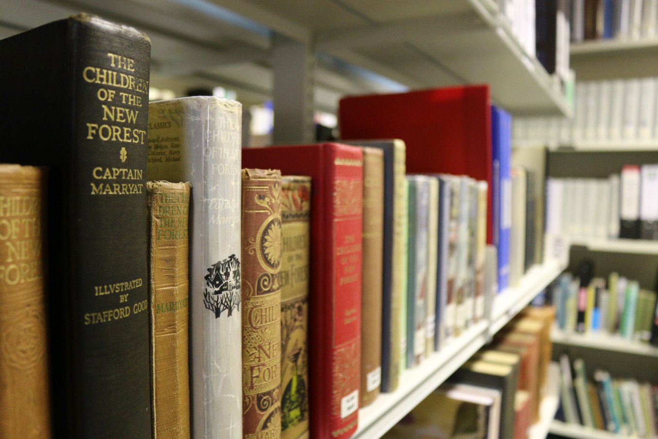 Books on a shelf