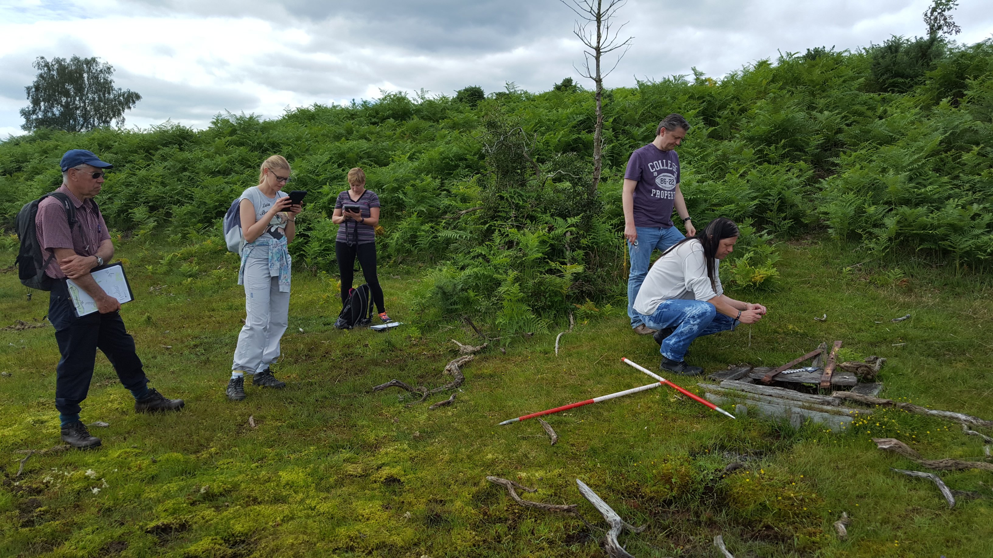 Volunteers surveying Stagbury Volunteers surveying Stagbury