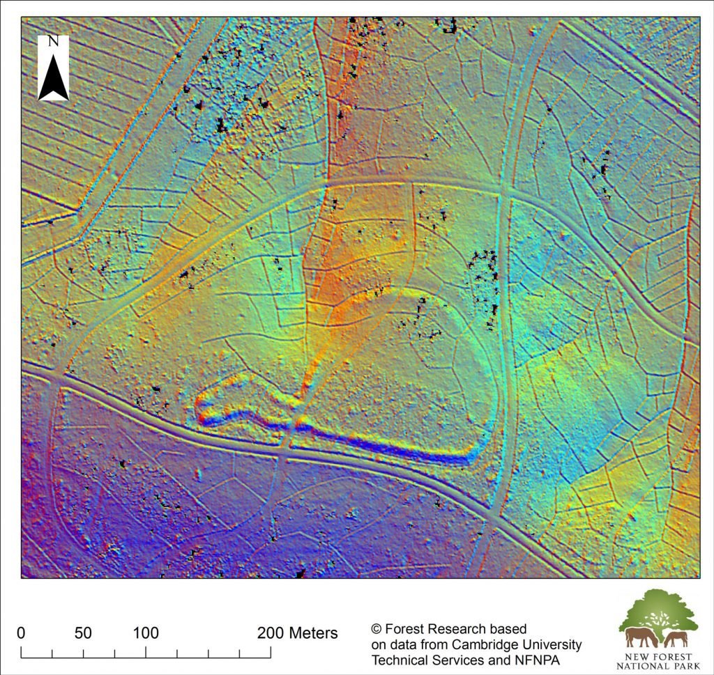Lidar map of an Iron Age hill fort