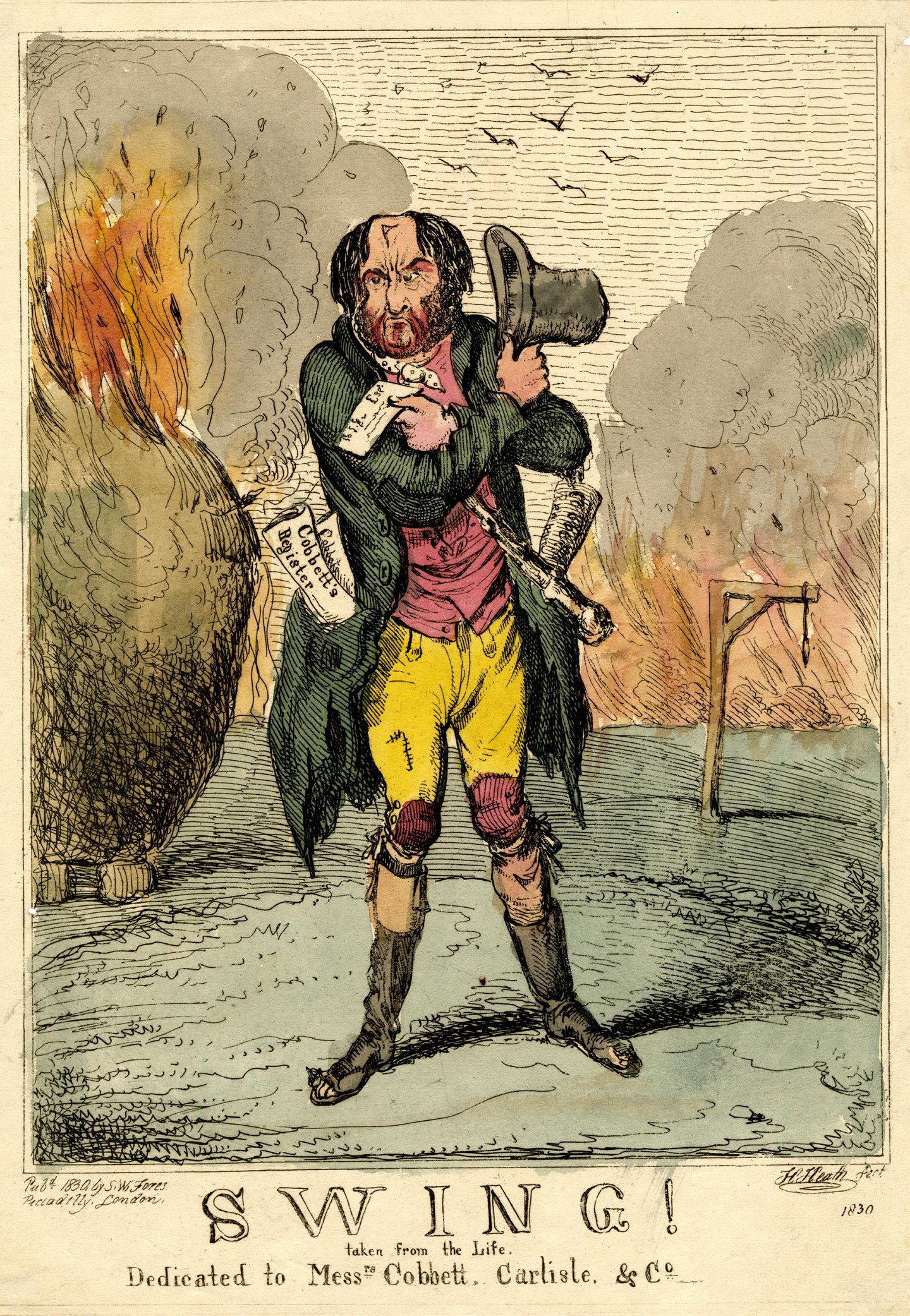 An original portrait of Captain Swing, print, satirical print, popular print, London
Photo Credit: © The Trustees of the British Museum. Historic satirical cartoon