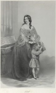 Historic portrait of a woman and a child