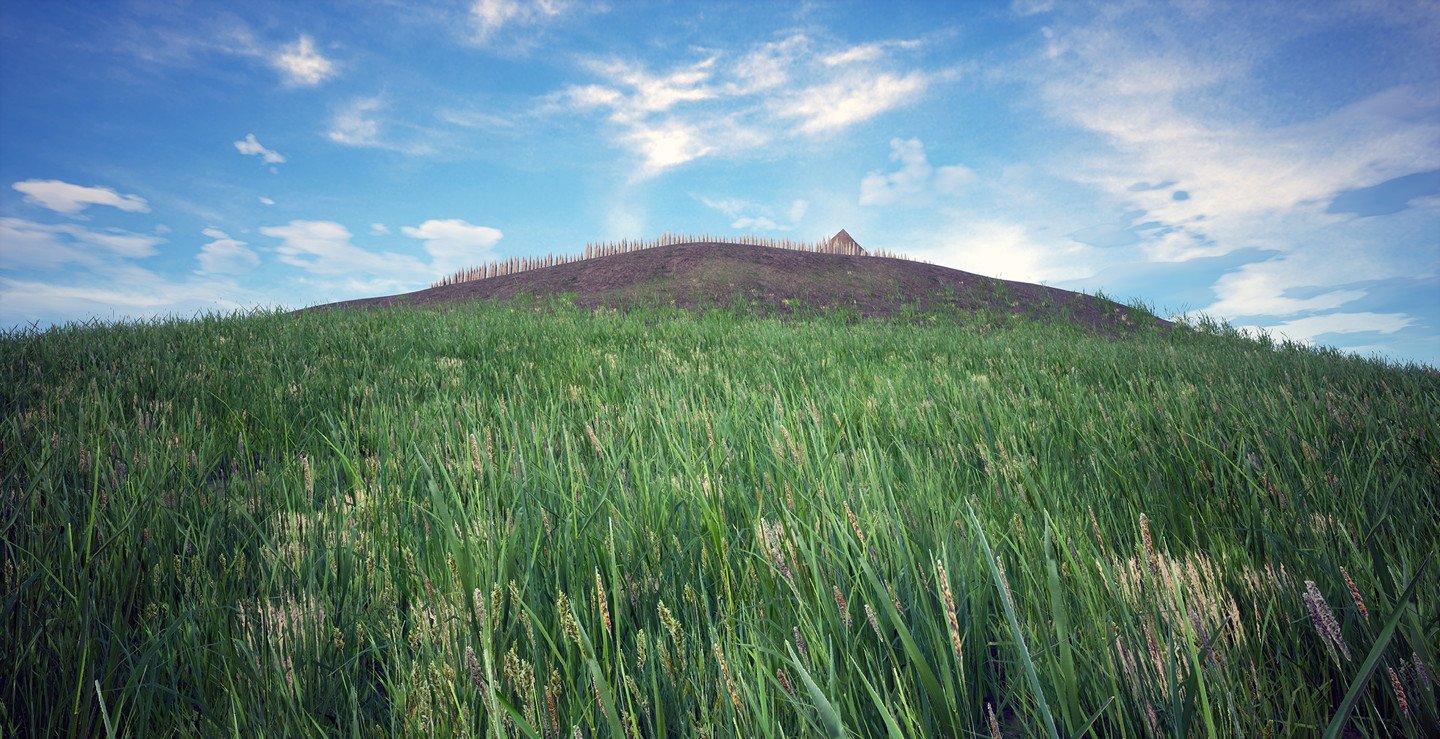 Artist's illustration of an ancient hill fort