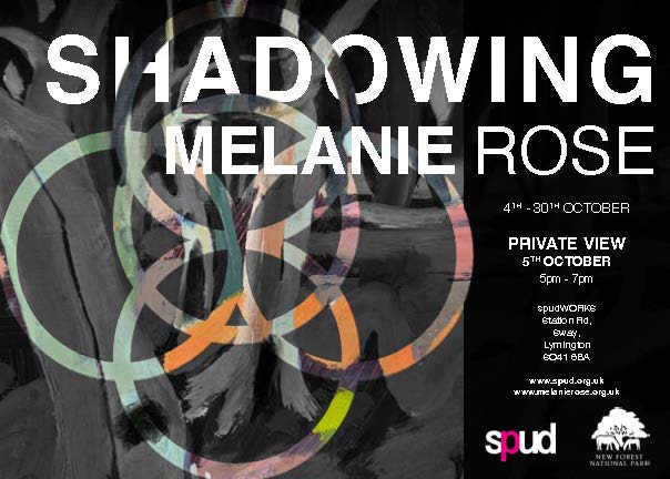 Poster for Melanie Rose's exhibition: 'Shadowing'
