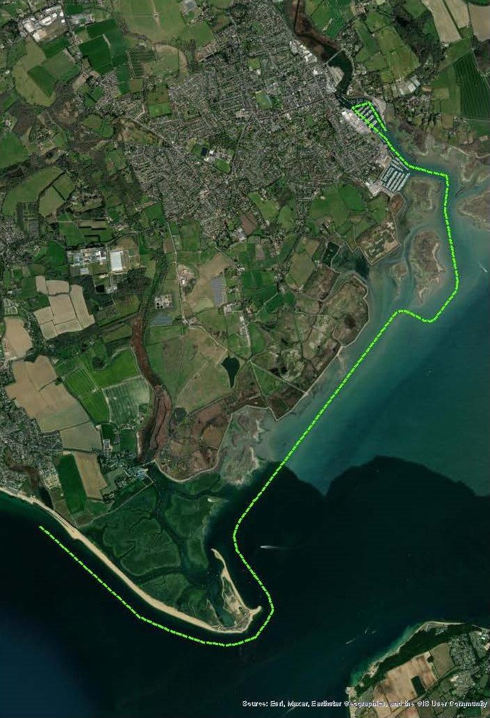 Satellite image of Hurst Spit