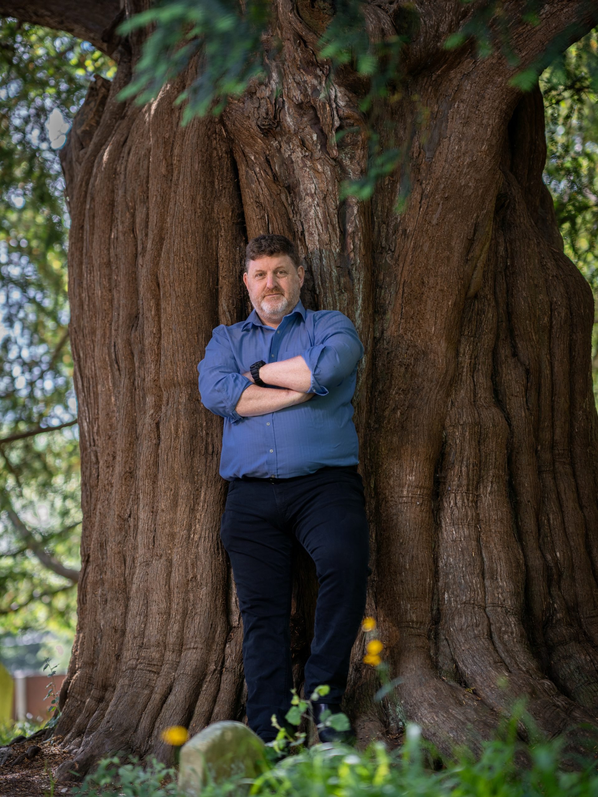 New Forest NPA senior tree officer Nik Gruber stood in front of one of the New Forest's oldest trees