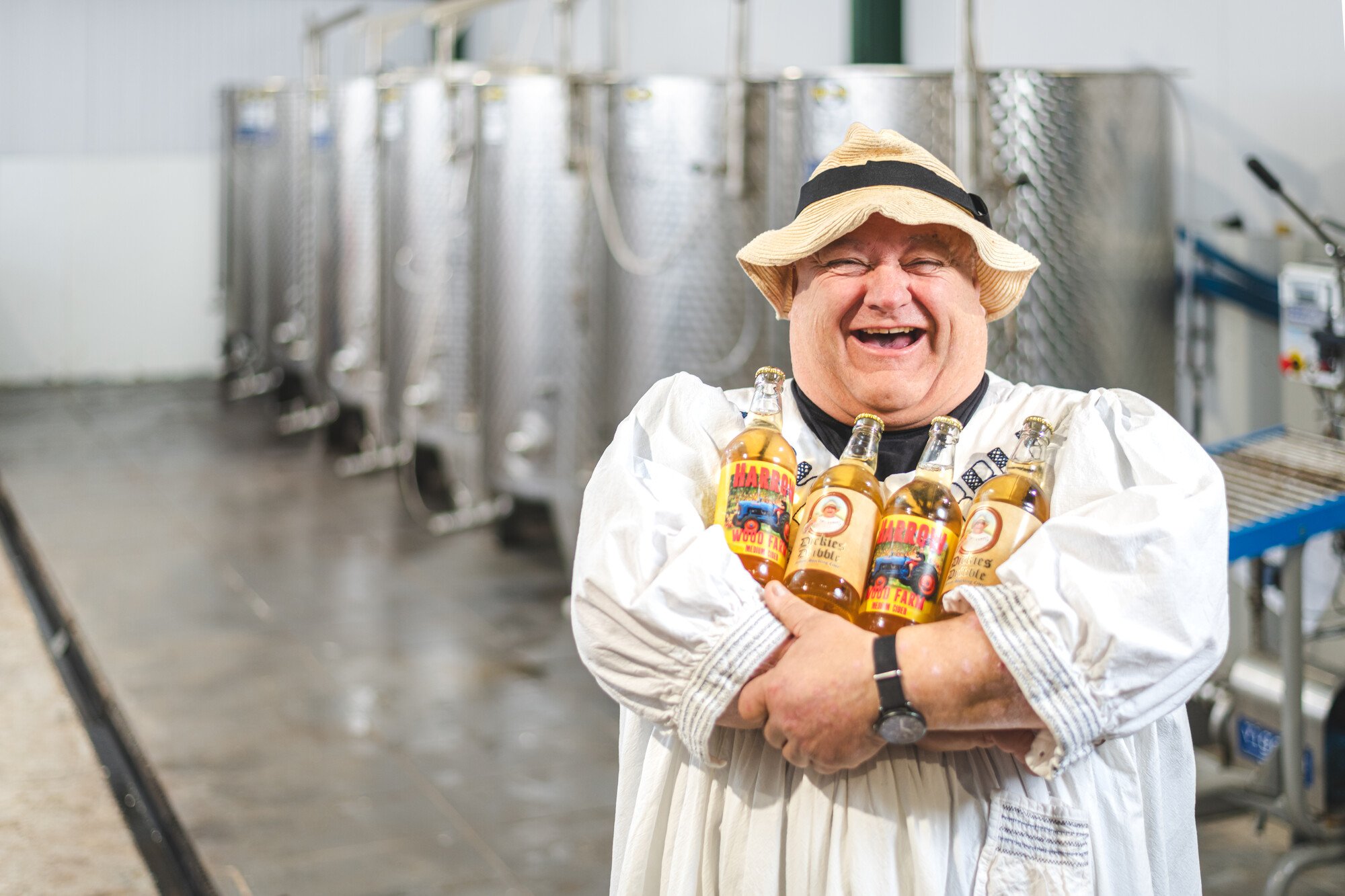 Richard Frampton with cider bottles
