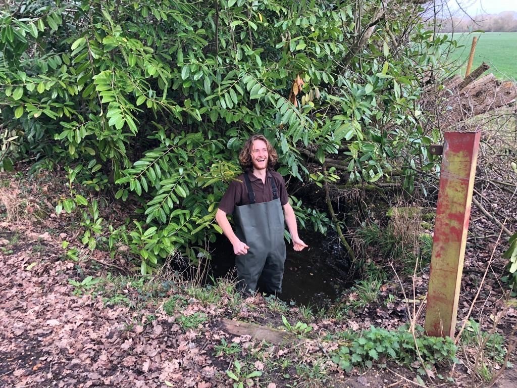 Former New Forest apprentice ranger Alistair in waders
