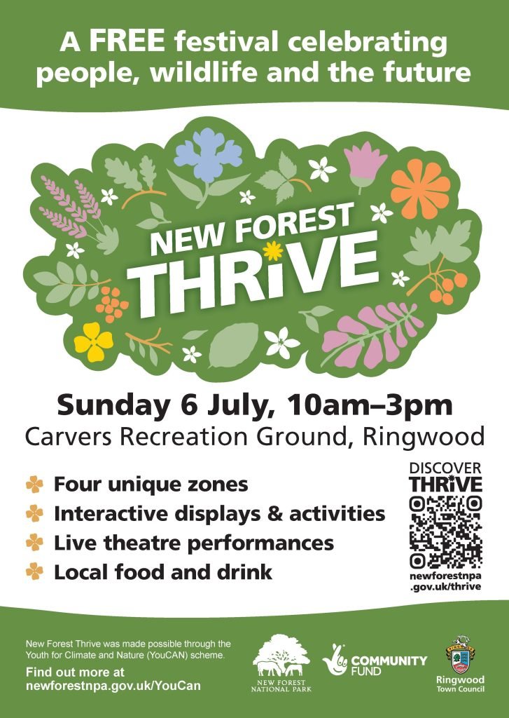 New Forest Thrive festival event poster with details.