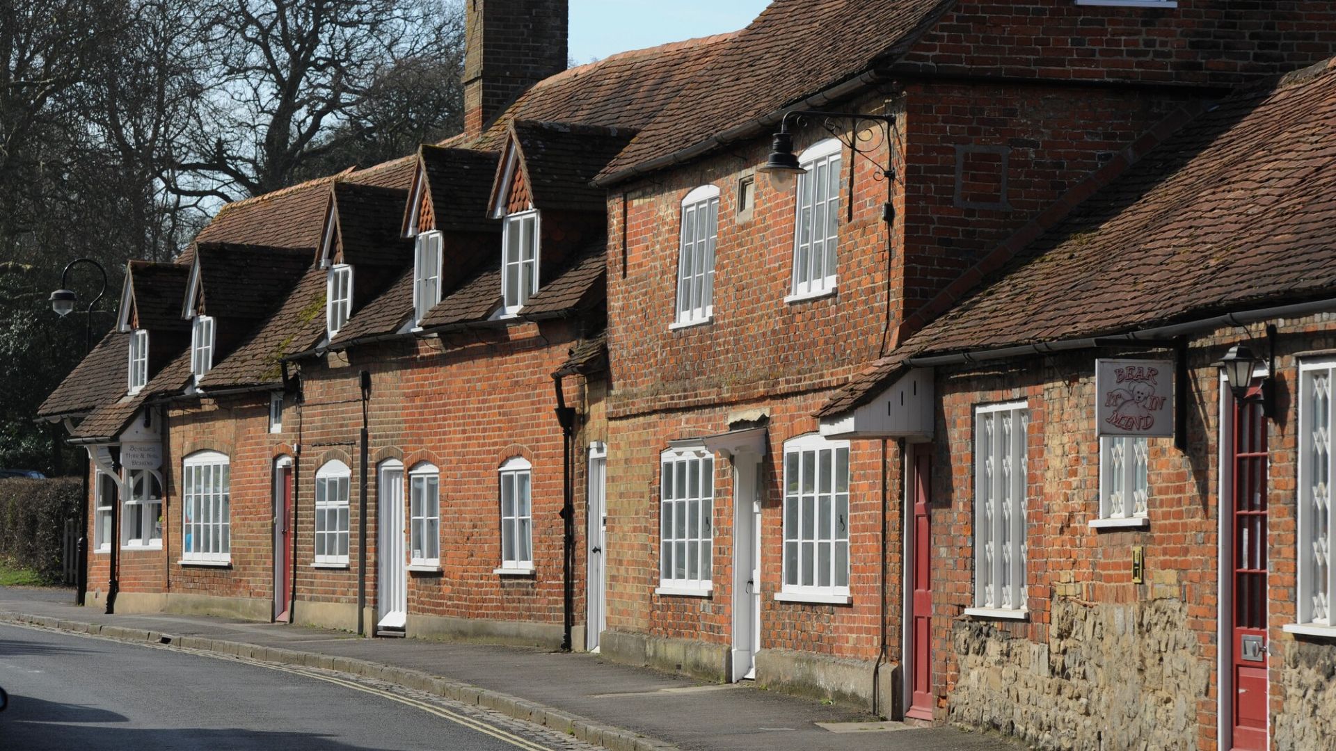 A row of old red brick terraced homes
