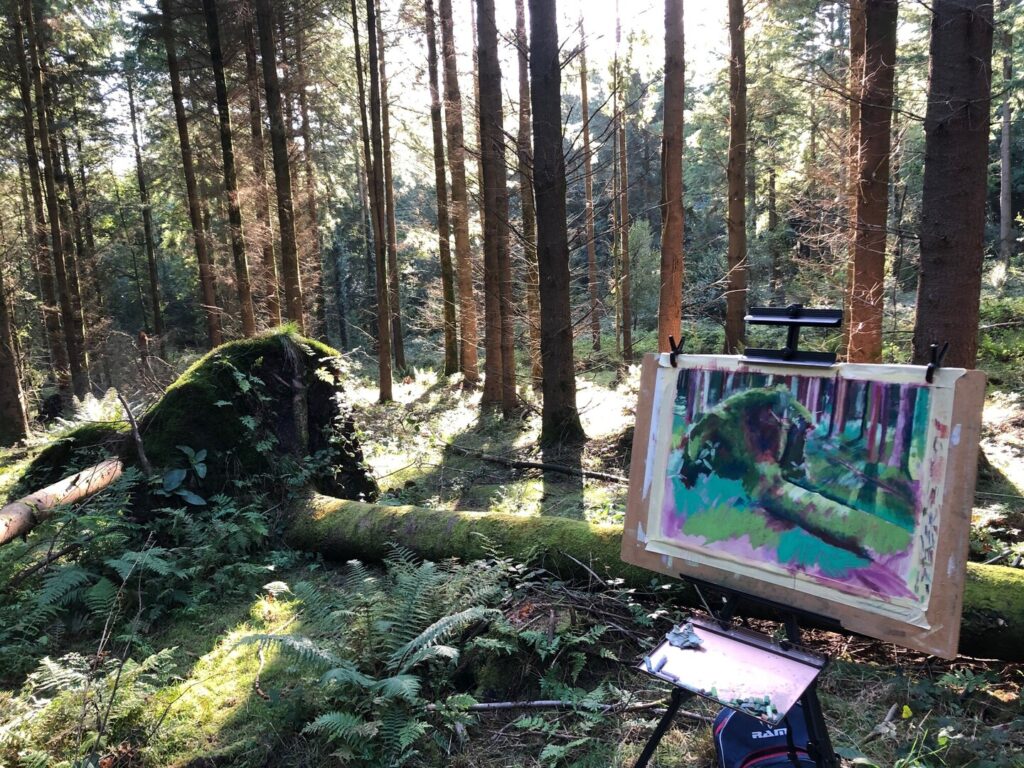 painting in New Forest woodland