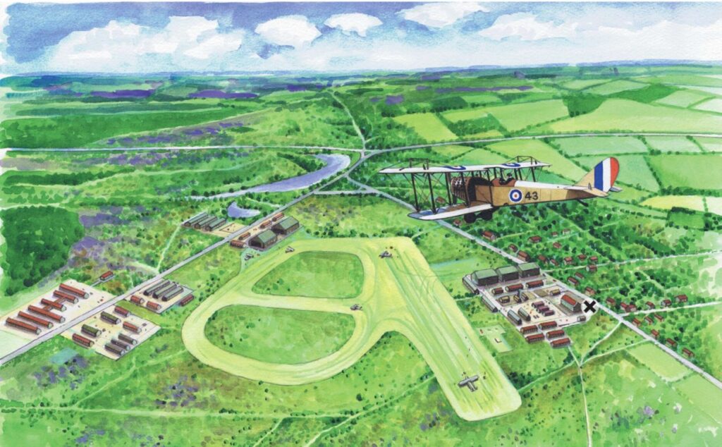 Artist impression of East Boldre airfield 1918