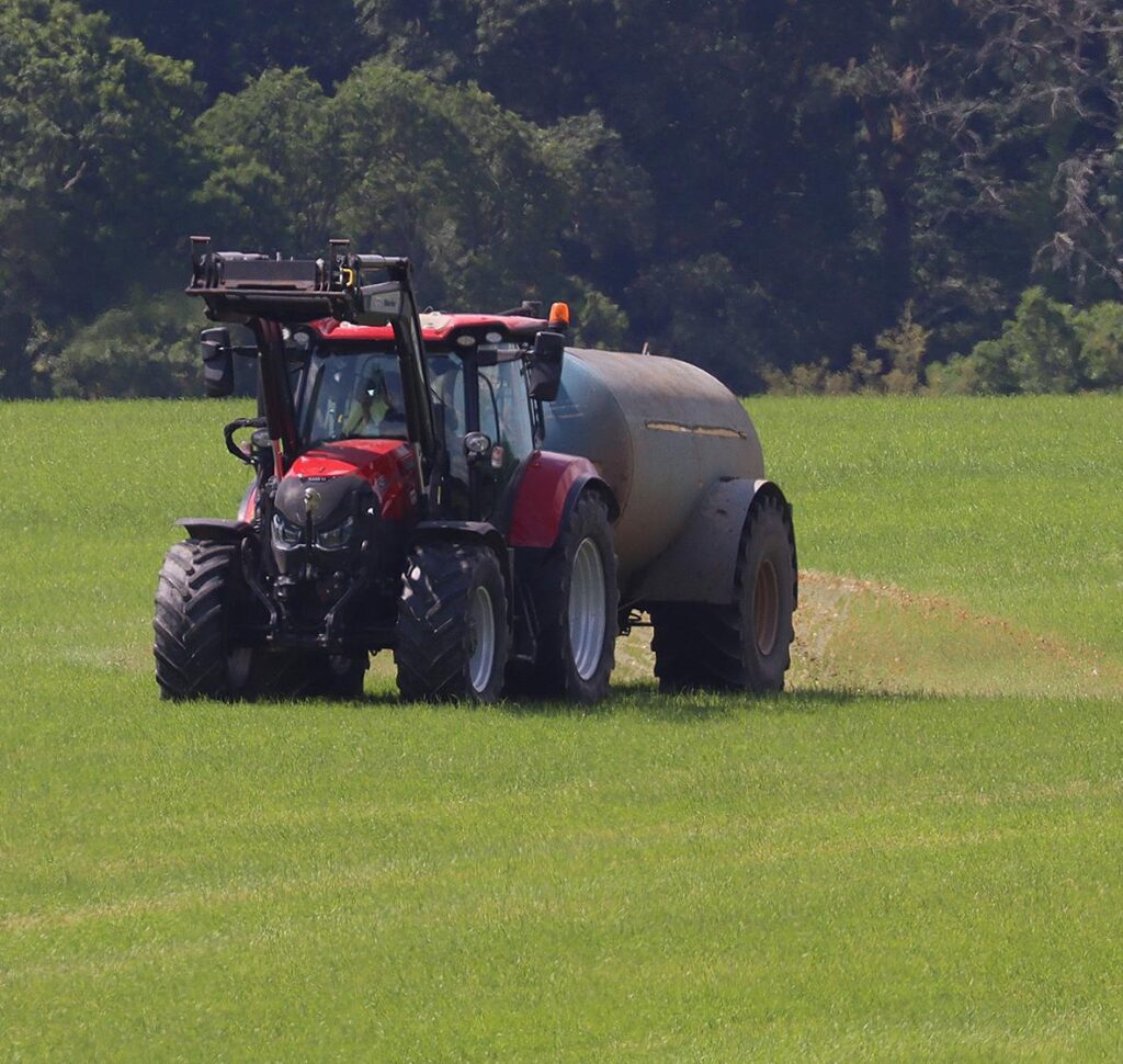 a tractor on grassland