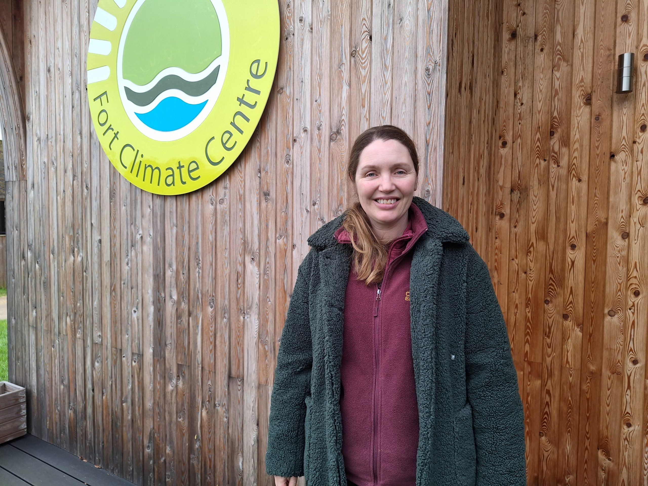 CET Operations Manager Anna Barnard stood outside of the Fort Climate Centre