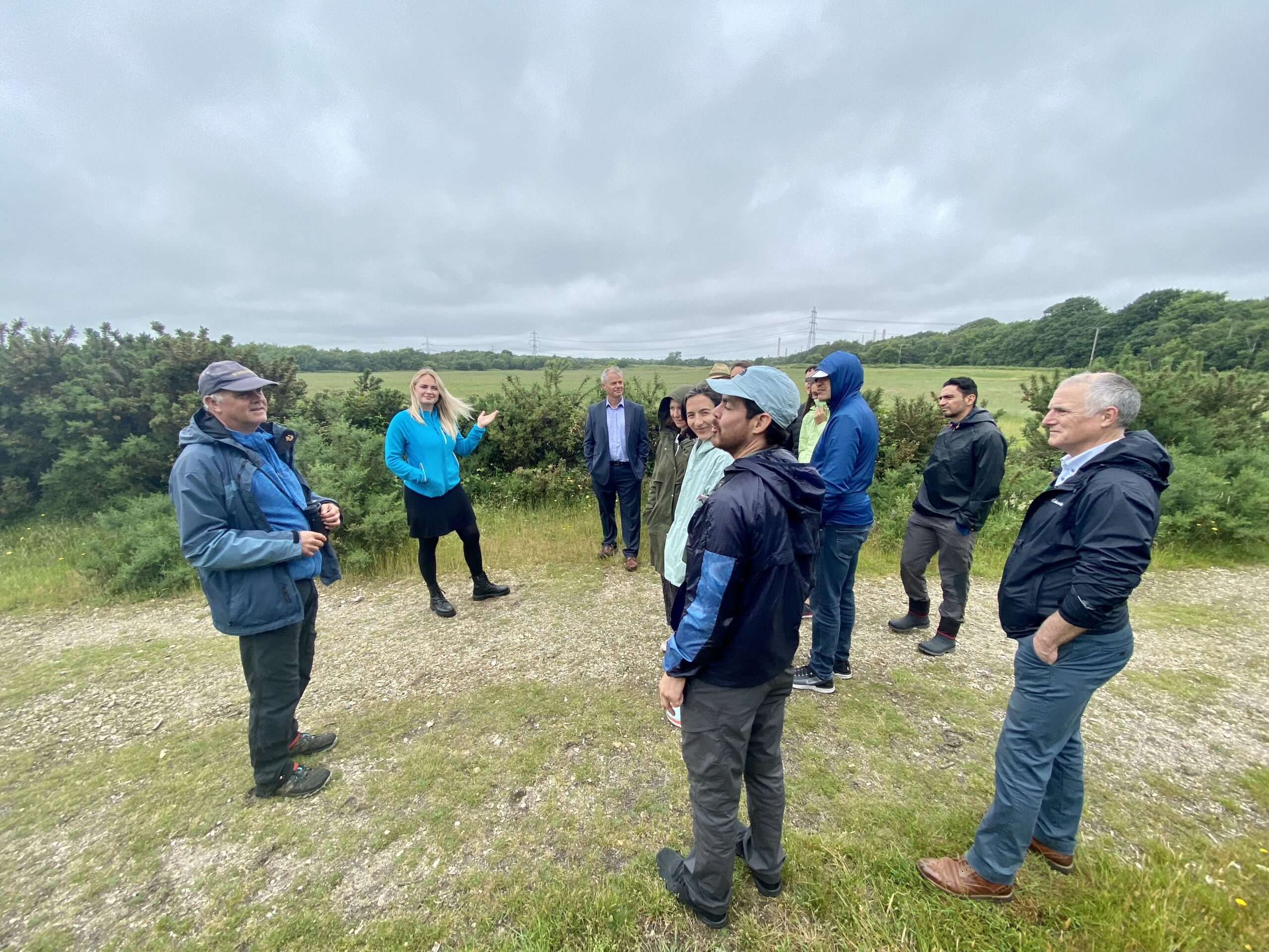 group of experts view a field