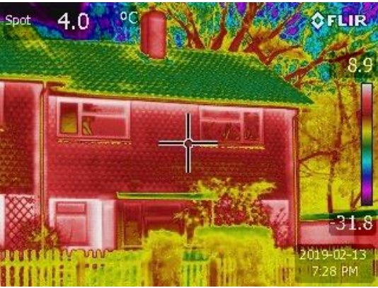 house with thermal heatmap