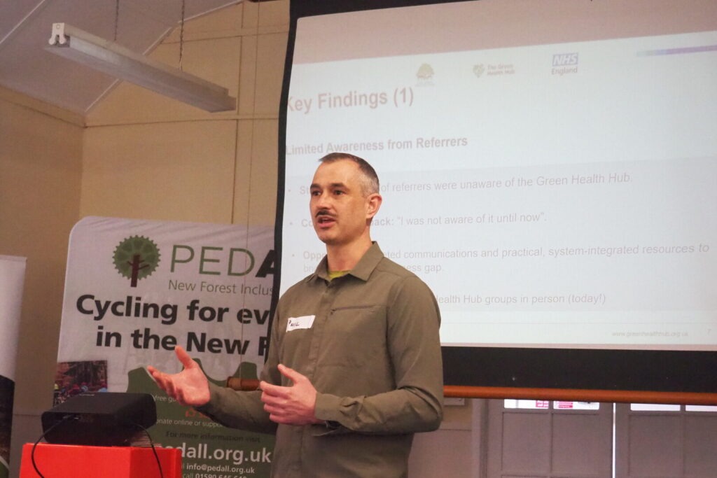 Registered Public Health Practitioner working on the Green Health Hub Phil Godfrey leads a talk at Connect and Learn.