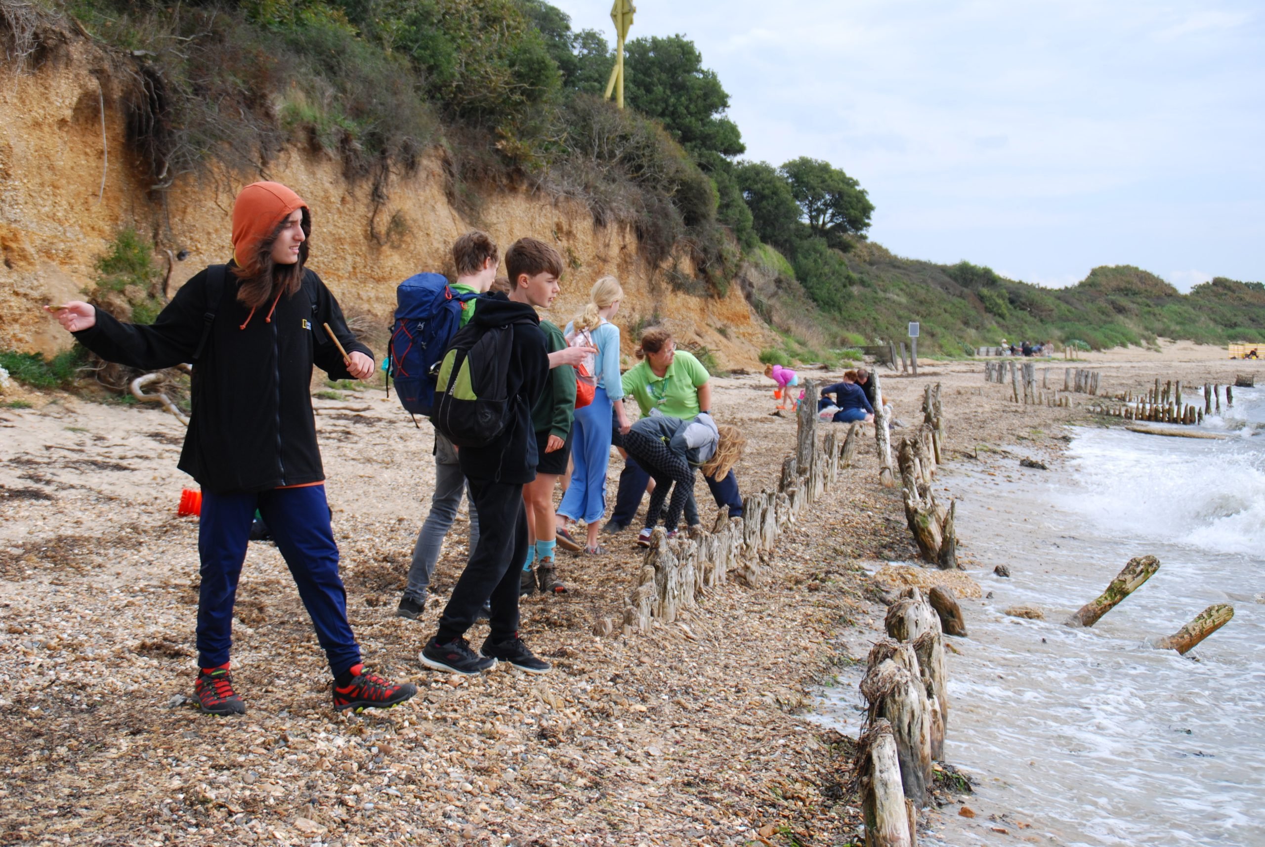 Young people at Lepe beach