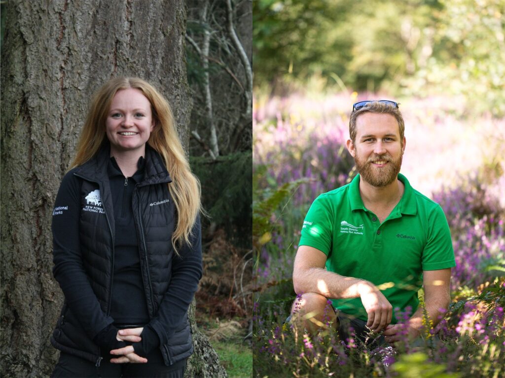 A combination of two pictures of former apprentice rangers. Hayden is on the left in NPA uniform, Jake is on the right in South Downs uniform