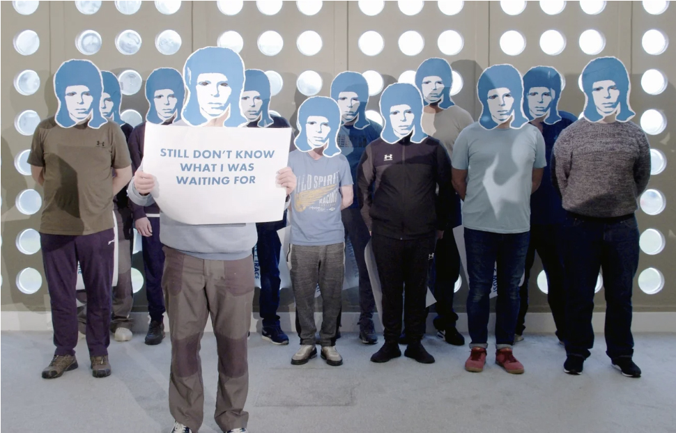 Art work of men in masks Dean Kelland