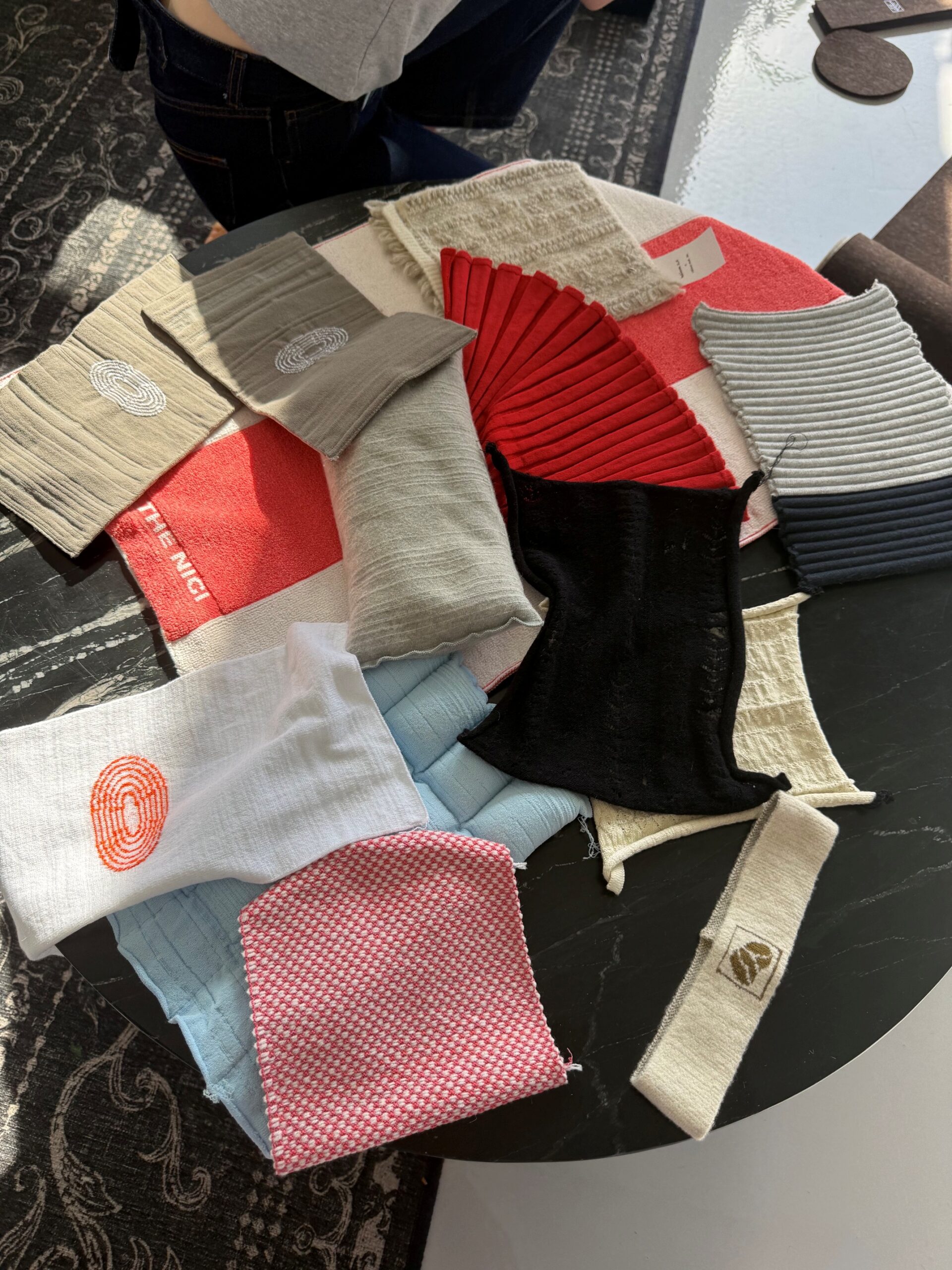 a selection of different fabrics and textiles