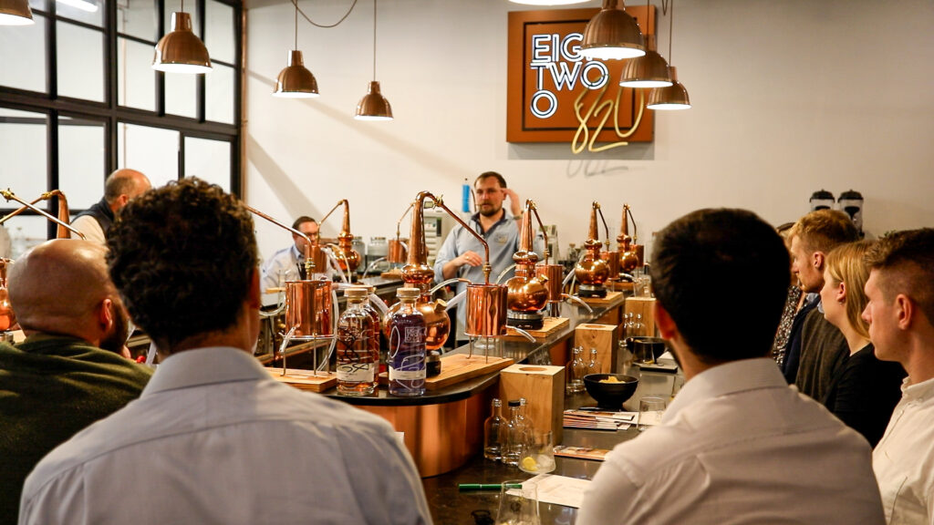 People at a distillery / bar