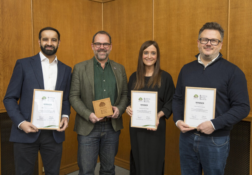 Brockenhurst College reps receive their Building Design Awards