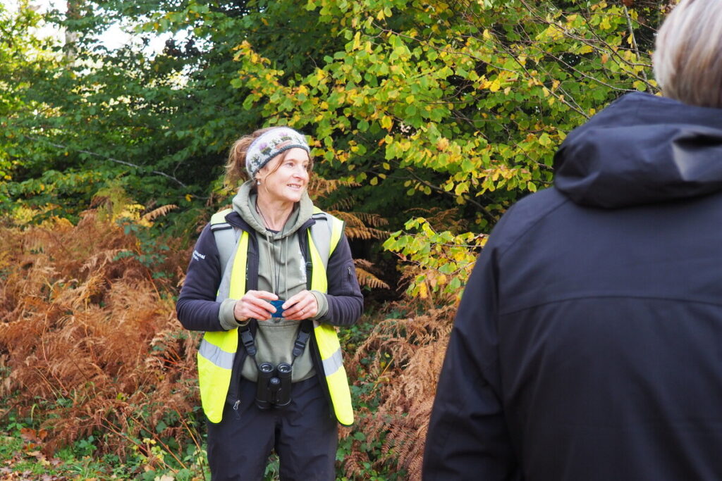 New Forest NPW ranger Naomi give a talk during a Walking Festival event.
