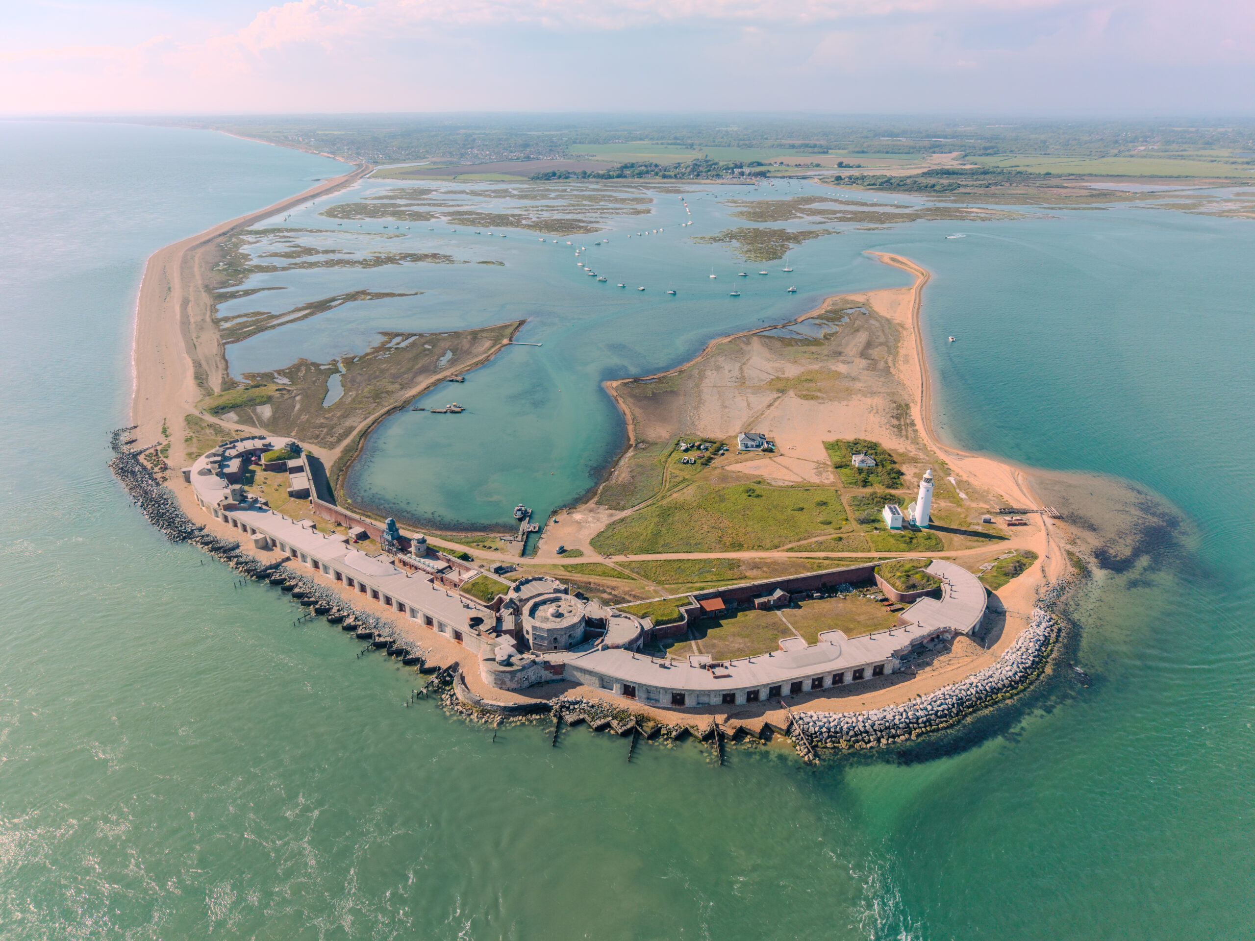 Aerial view of Hurst Castle.