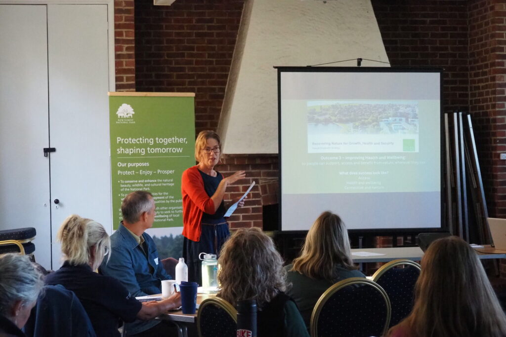 Mandy Preece from Natural England leads a talk at the Green Health Hub's Connect and Learn event.