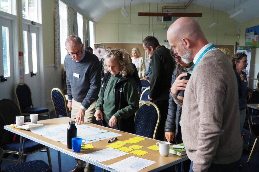 People at the Green Health Hub's autumn Connect and Learn event take part in a networking workshop.
